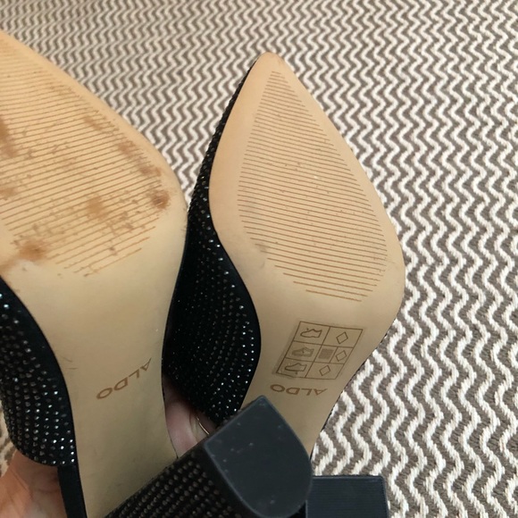 Glittery black mule heels. NWT - Picture 9 of 12